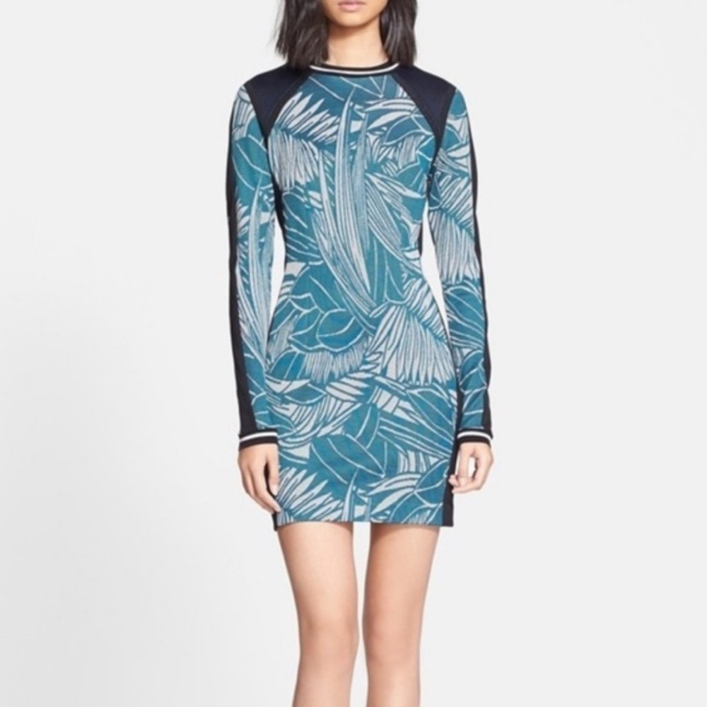 Veronica Beard Jacquard Palm Bodycon Dress Large Q14
